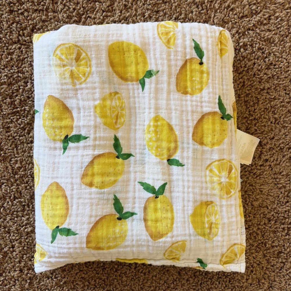 Little Unicorn Allover‎ Lemon Summer Citrus Fruit Cotton Swaddle Blanket Infant